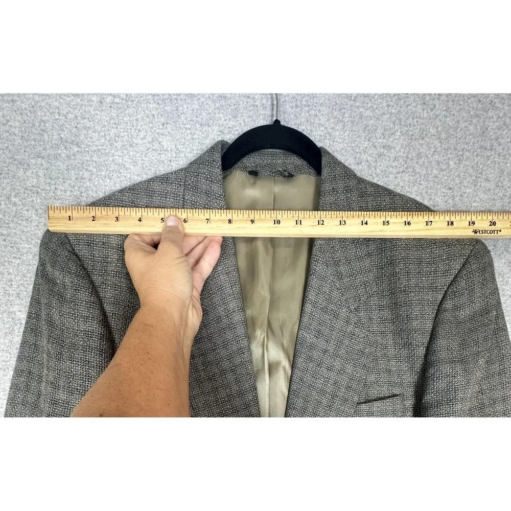 Vito‎ Rufolo Blazer Mens 44 Long Gray Check Wool Silk Made in Italy Sport Coat